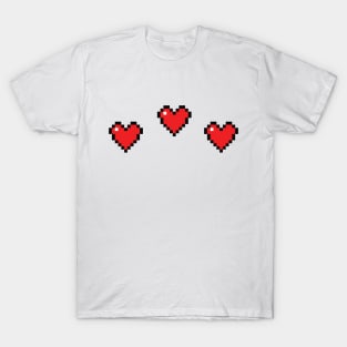 Retro Life Bar - 3 Hearts T-Shirt